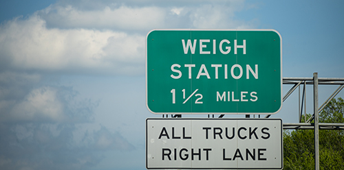 DOT Blitz Week 2025 - highway sign for weigh station